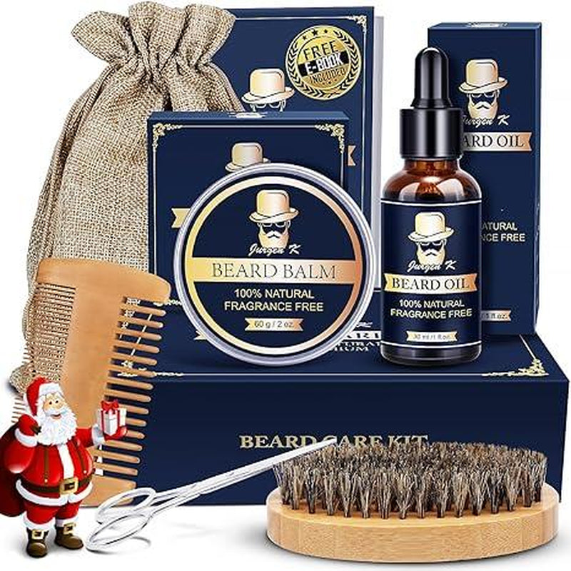 Unlock Your Best Beard: Jurgen K Beard Growth Kit - Complete Set with Nourishing Oil, Balm, Comb, Shaving Soap, and Massager for Fuller, Stronger Beards - Perfect Gift for Men on Any Occasion