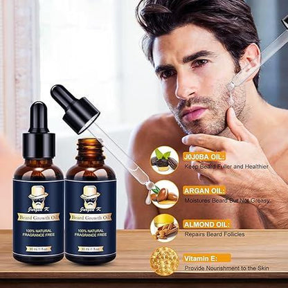 Unlock Your Best Beard: Jurgen K Beard Growth Kit - Complete Set with Nourishing Oil, Balm, Comb, Shaving Soap, and Massager for Fuller, Stronger Beards - Perfect Gift for Men on Any Occasion