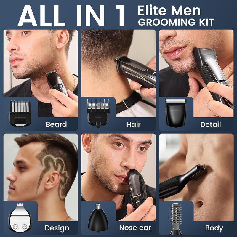 SHPAVVER Ultimate All-In-One Beard & Hair Trimmer Kit for Men and Women - Cordless Grooming Solution with 16 Accessories for Precision Trimming