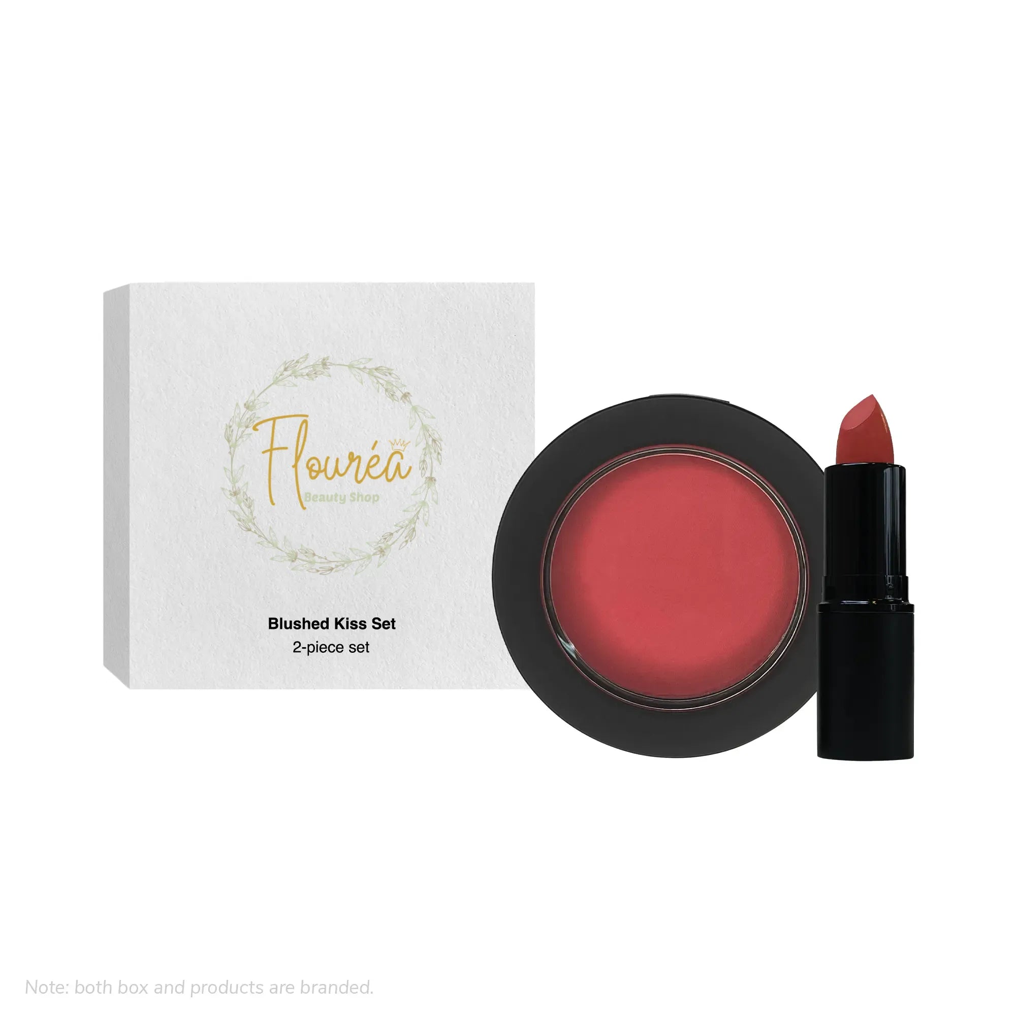 Flourea Blushed Kiss Set - Vegan Lip & Cheek Tint