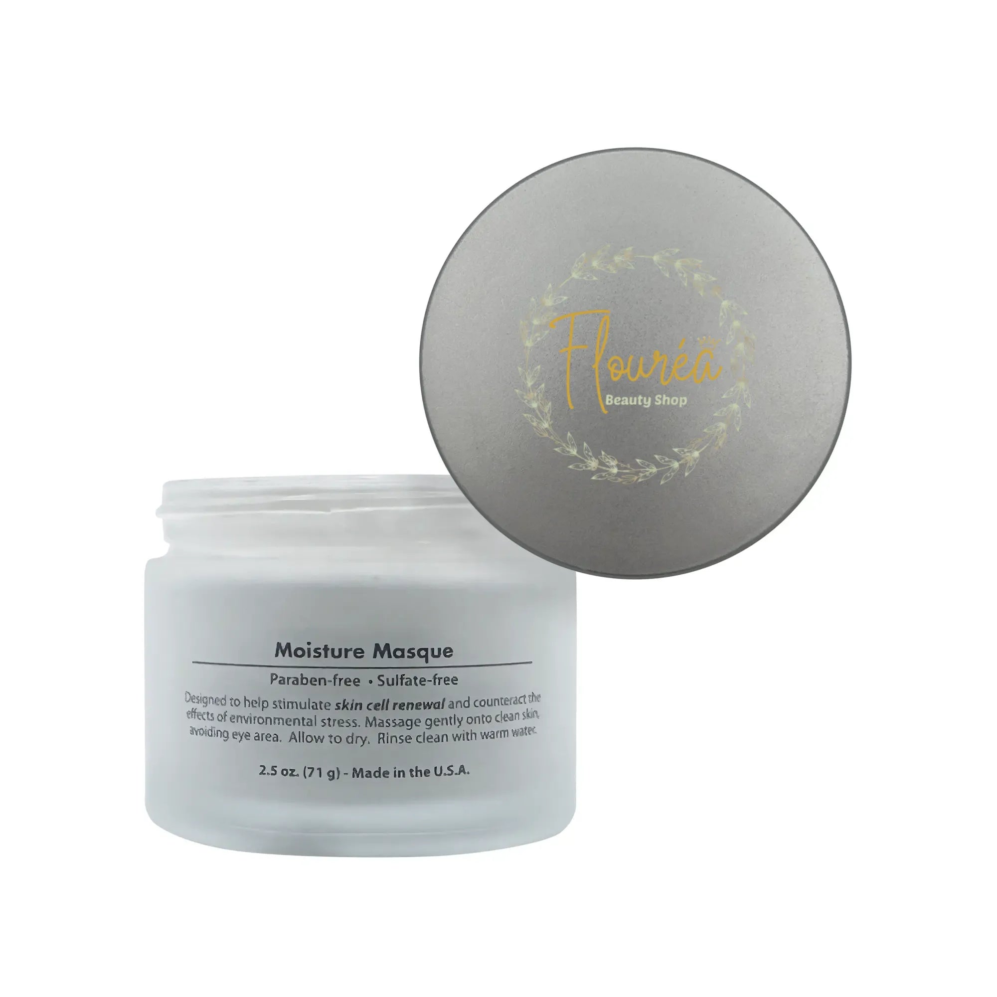 Flourea Intensive Moisture Cooling Masque – Vegan, Aloe & Chamomile-Infused Hydrating Clay Mask for Sensitive Skin