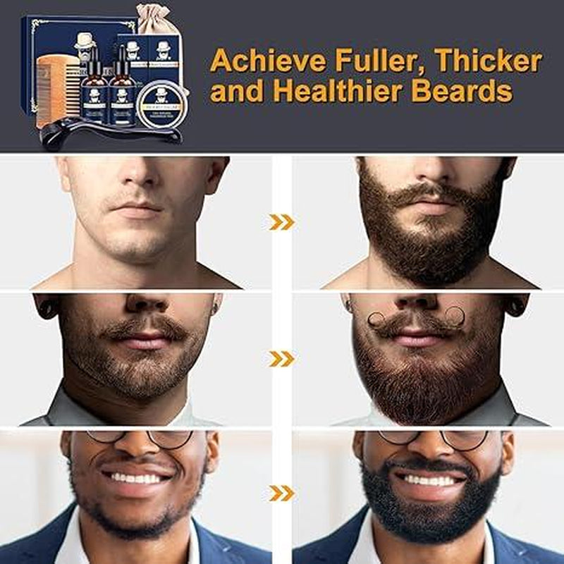 Unlock Your Best Beard: Jurgen K Beard Growth Kit - Complete Set with Nourishing Oil, Balm, Comb, Shaving Soap, and Massager for Fuller, Stronger Beards - Perfect Gift for Men on Any Occasion