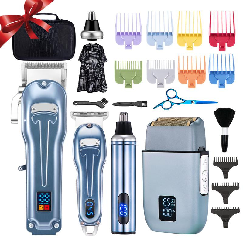 Professional Cordless Hair Clipper and Grooming Kit - Ultimate Electric Shaver and Nose Hair Trimmer Set for Men - Perfect for Christmas Gifts!