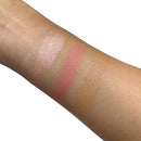 Flourea Pro Cheek Palette – Blendable Blush, Bronzer & Highlighter for a Sculpted Glow