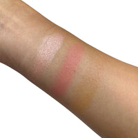 Flourea Pro Cheek Palette – Blendable Blush, Bronzer & Highlighter for a Sculpted Glow