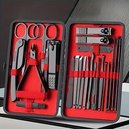 Ultimate 24-Piece Manicure Set - Professional Nail Clipper Kit for Men | Perfect Grooming Gift for Fathers, Husbands, and Boyfriends