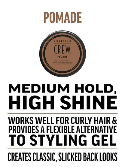 American Crew Pomade - Ultimate Medium Hold with High Shine for Effortless Styling