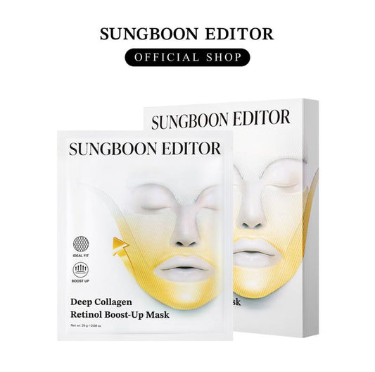 Transform Your Skin with the Sungboon Editor Deep Collagen Retinol Boost-Up Mask Set (4 Pcs) | Achieve a Radiant, Firm, and Lifted Complexion