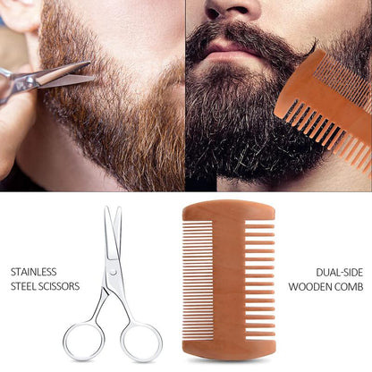 Ultimate Beard Growth & Grooming Kit for Him - Perfect Valentine's Day Gift with Beard Oil, Balm, Brush, Comb, and Scissors for Stylish Men