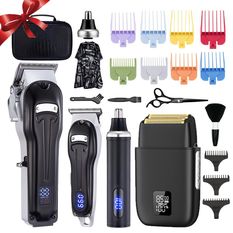 Professional Cordless Hair Clipper and Grooming Kit - Ultimate Electric Shaver and Nose Hair Trimmer Set for Men - Perfect for Christmas Gifts!