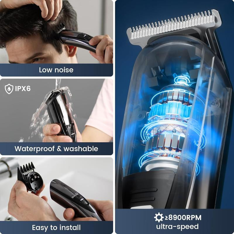 SHPAVVER Beard & Hair Trimmer for Men,Women, All-In-One Mens Grooming Kit with Trimmer for Beard Nose, Face,Cordless Hair Clippers Electric Razor