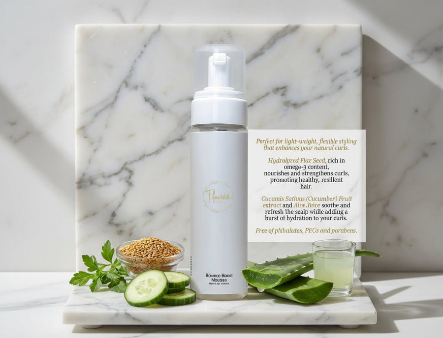 Flourea's Bounce Boost Mousse - Enhance Your Curls with Volume and Definition!