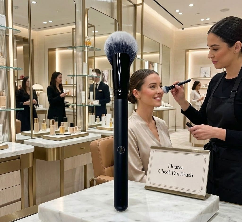 Flourea Cheek Fan Brush - Flourea Beauty - Vegan Makeup & Skincare