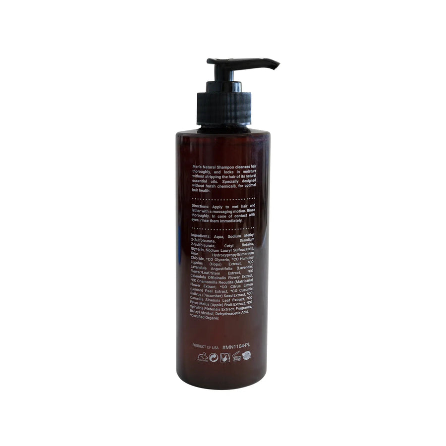 Certified Organic Men's Shampoo for Lush & Strong Hair - Inspired by Nature, Gentle and Effective