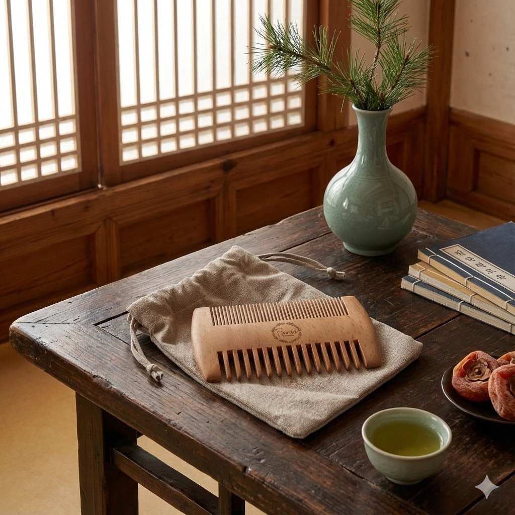 Flourea Bamboo Beard Comb - Anti-Static Durable